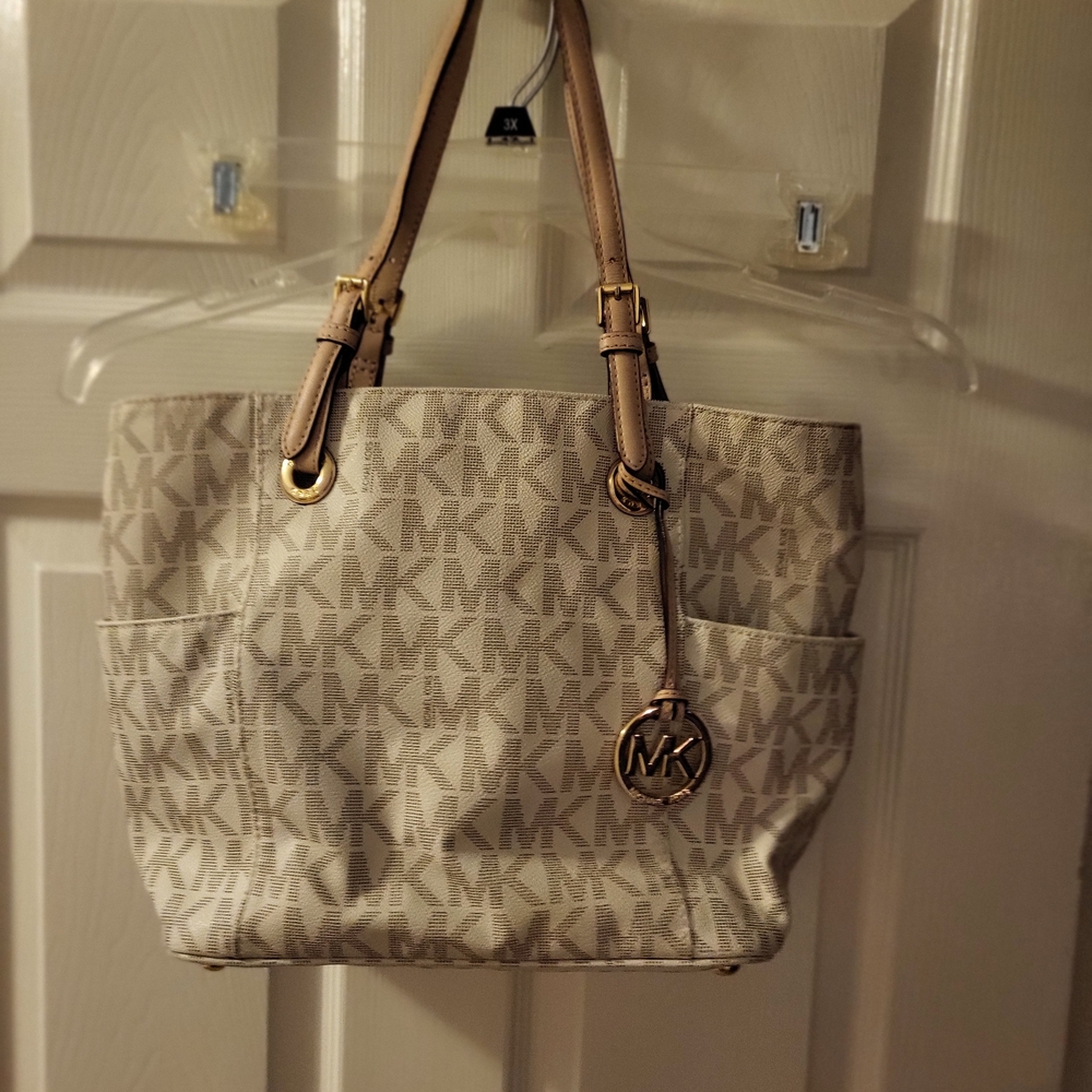 Michael Kors Beige Monogram Tote